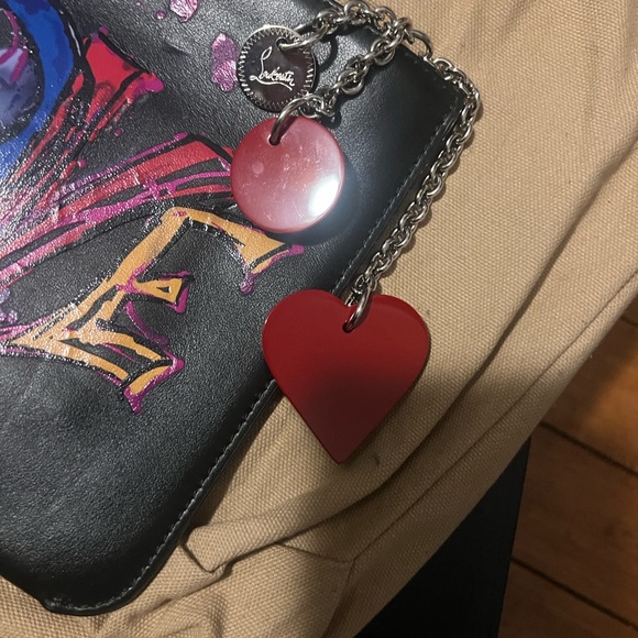 Christian Louboutin Multicolor 'Love' Black Clutch - Picture 3 of 14